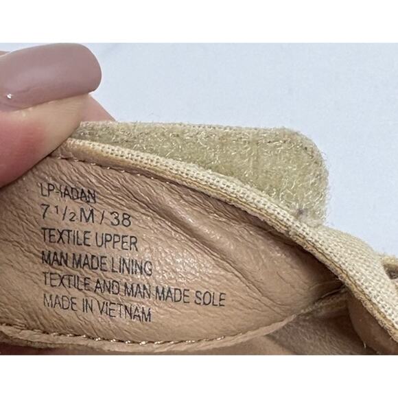 Lucky Brand Womens Platform Sandals Size 7.5M Beige Textile Comfort - Picture 3 of 10